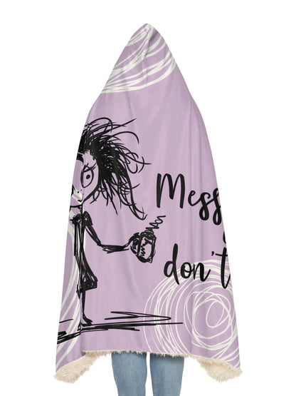 Hooded Snuggle Blanket - Messy Hair - Premium Blanket from Printify - Just $70! Shop now at Paintedd