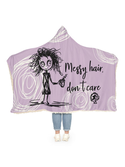 Hooded Snuggle Blanket - Messy Hair - Premium Blanket from Printify - Just $70! Shop now at Paintedd