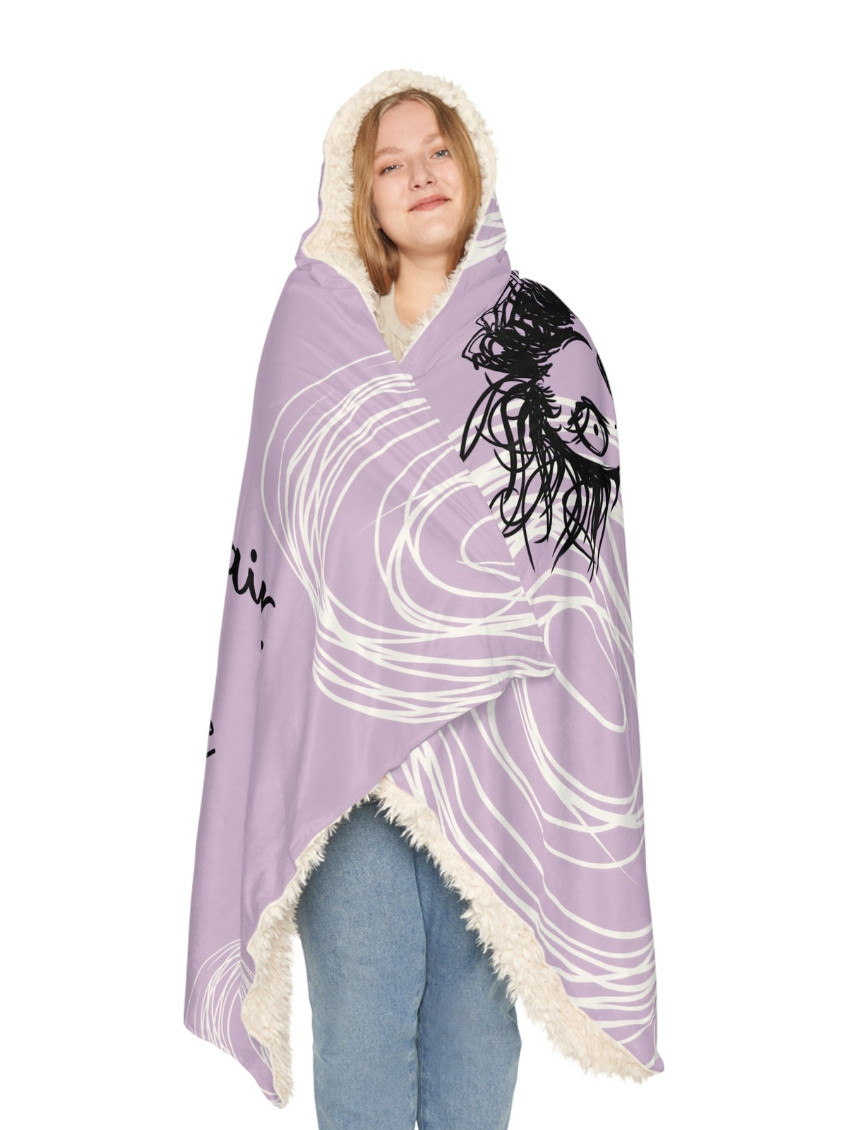 Hooded Snuggle Blanket - Messy Hair - Premium Blanket from Printify - Just $70! Shop now at Paintedd