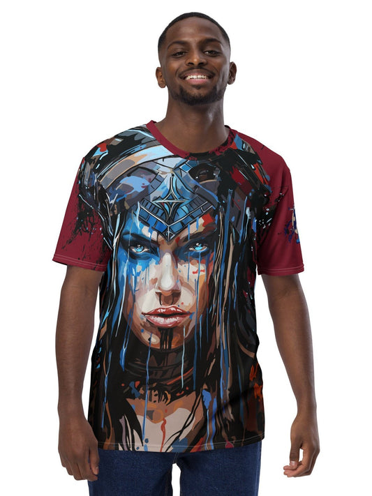 Men's t-shirt - Warrior - Burgundy - Premium Shirt from Paintedd - Just $50! Shop now at Paintedd