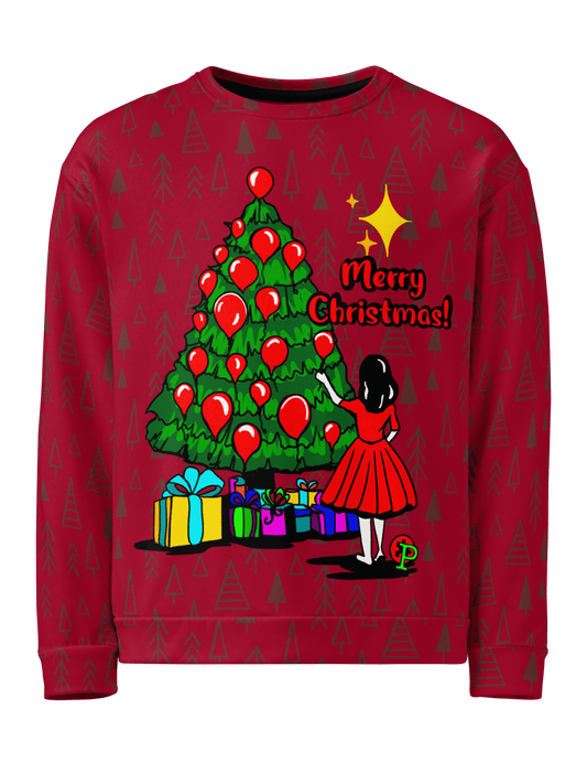 Christmas Sweatshirt - Red Balloon - Premium Clothing from Paintedd - Just $60! Shop now at Paintedd