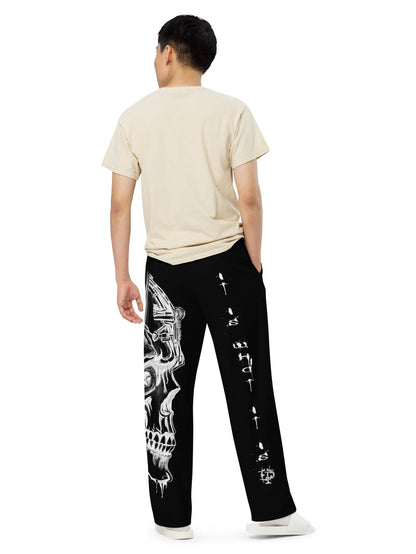 Unisex wideleg pants - BlackandWhite - Premium Pants from Paintedd - Just $55! Shop now at Paintedd