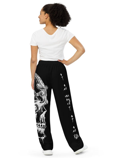 Unisex wideleg pants - BlackandWhite - Premium Pants from Paintedd - Just $55! Shop now at Paintedd