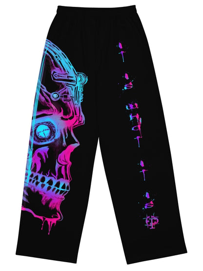 Unisex wideleg pants - Neon skull - Premium Pants from Paintedd - Just $55! Shop now at Paintedd