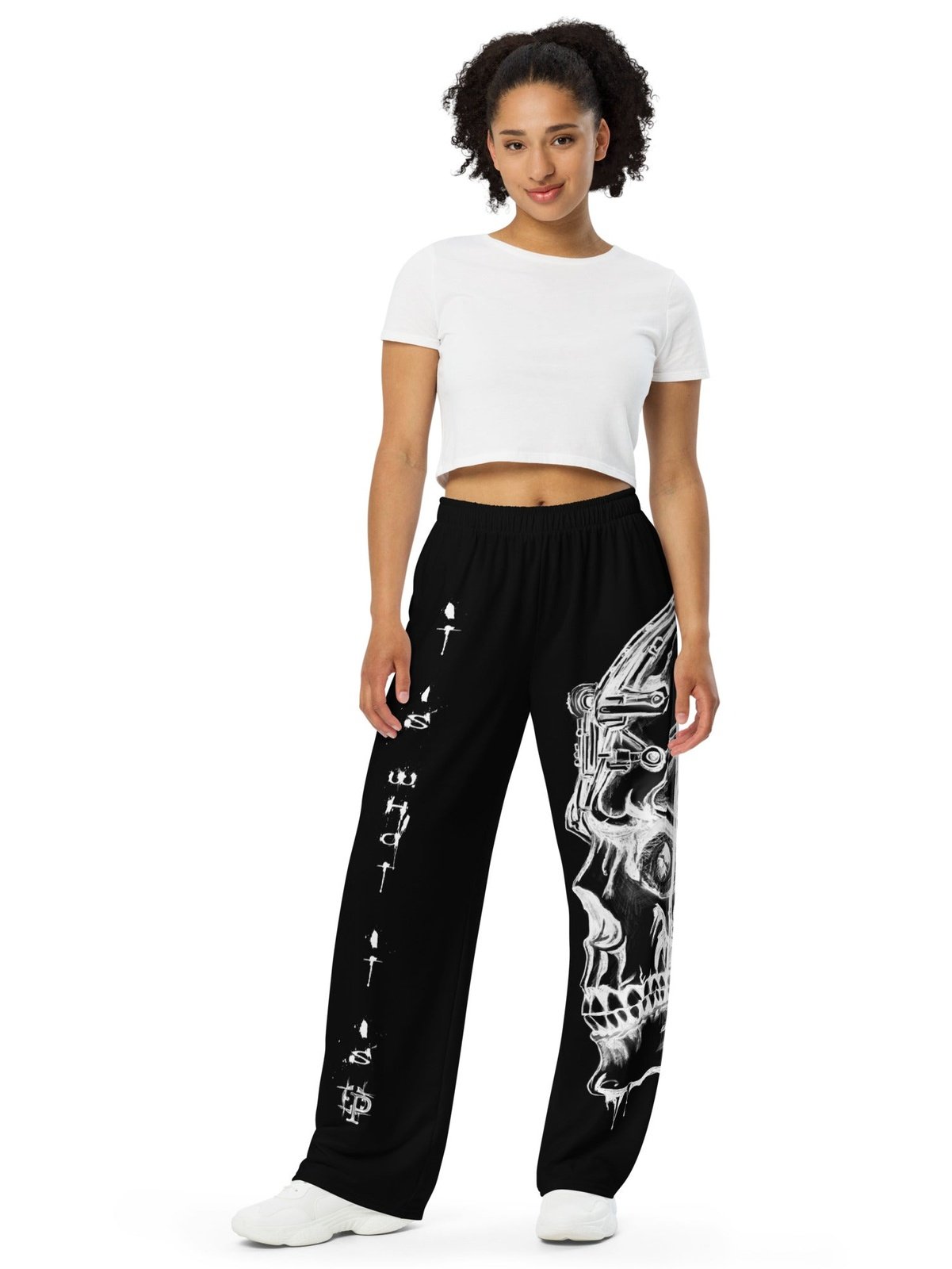 Unisex wideleg pants - BlackandWhite - Premium Pants from Paintedd - Just $55! Shop now at Paintedd