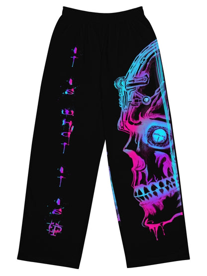 Unisex wideleg pants - Neon skull - Premium Pants from Paintedd - Just $55! Shop now at Paintedd