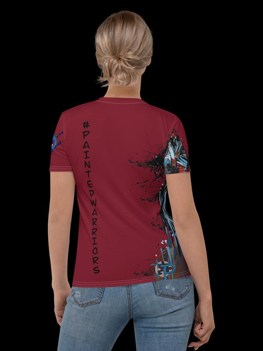 Women's T-shirt - Warrior - Burgundy - Premium Shirt from Paintedd - Just $50! Shop now at Paintedd