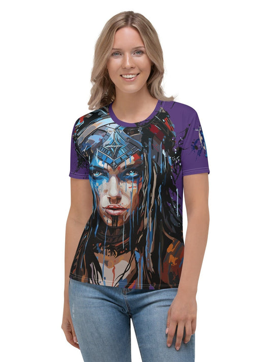 Women's T-shirt - Warriors - Purple - Premium Shirt from Paintedd - Just $50! Shop now at Paintedd