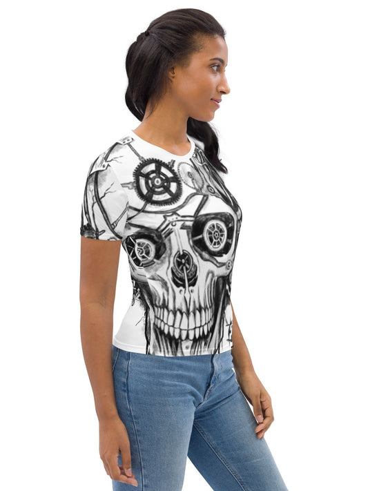 Women's T-shirt - Clockwork Scull - Premium Shirt from Paintedd - Just $50! Shop now at Paintedd