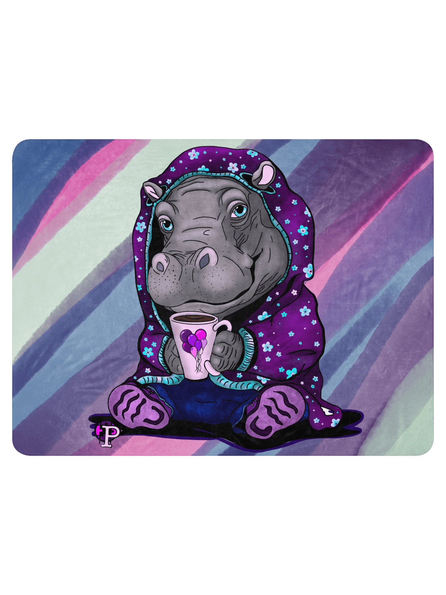 Sherpa blanket - Hippo Snuggles - Premium Blanket from Paintedd - Just $85! Shop now at Paintedd