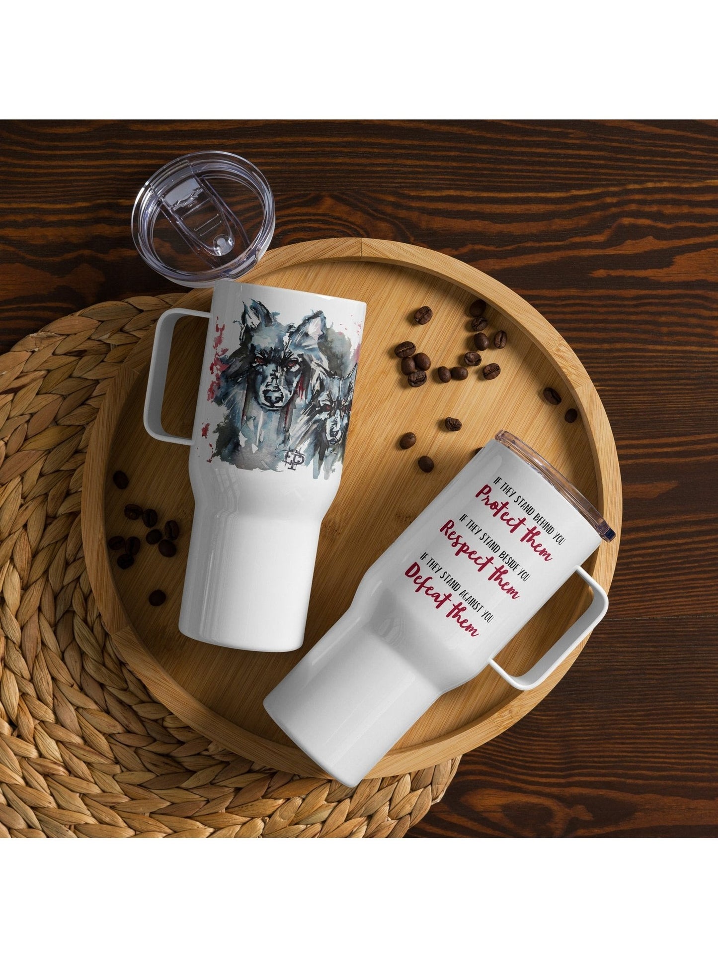 Mug - Wolf Travel Mug - Premium Mug from Paintedd - Just $42! Shop now at Paintedd